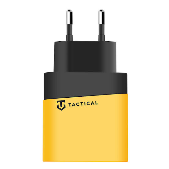 Tactical Φορτιστής Χωρίς Καλώδιο GaN με Θύρα USB-A και Θύρα USB-C 45W Power Delivery / Quick Charge 3.0 Κίτρινος (Microgrid GaN)