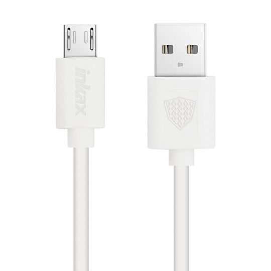 Inkax Ladegerät mit USB-A Anschluss und Kabel Micro-USB Weißs (CD-08)