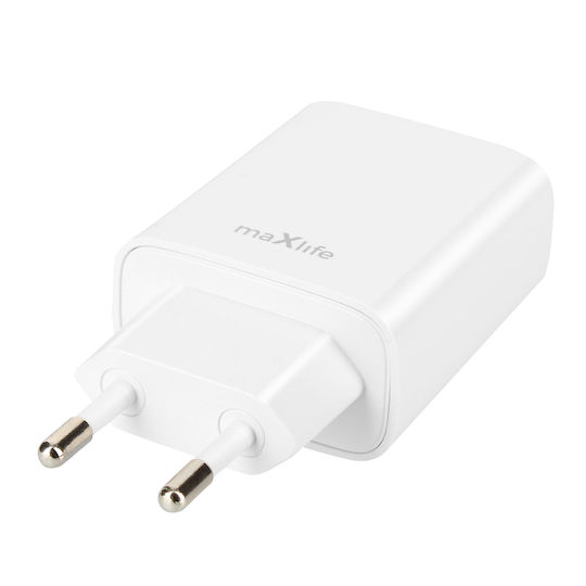 Maxlife Incarcător Fără Fir Cu Port USB-C 20W Livrarea Energiei Alb