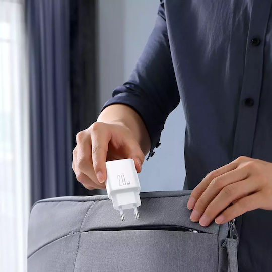 Joyroom Φορτιστής Χωρίς Καλώδιο με 2 Θύρες USB-C 20W Power Delivery / Quick Charge 3.0 Λευκός (JR-TCF12)