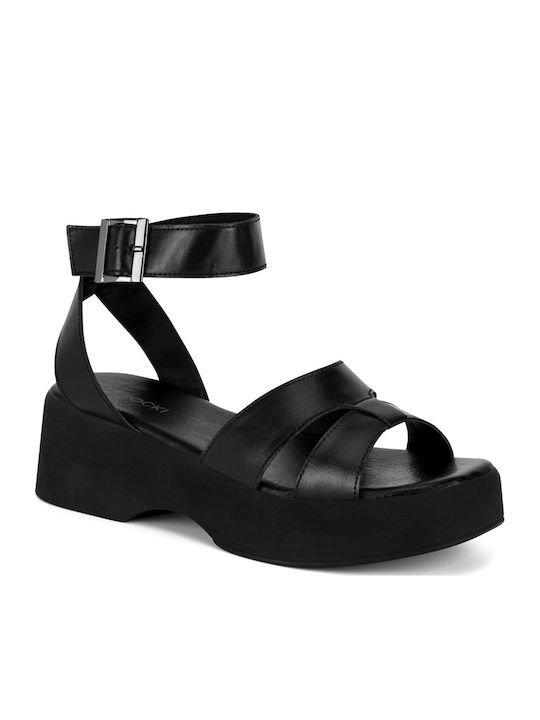 Women's Flat Sandals in Black Color