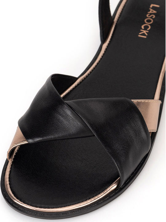 Women's Flat Sandals in Black Color