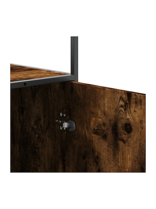 Cabinet Storage Made of Metal & Wood Smoky Oak L35.5xW35xH139cm
