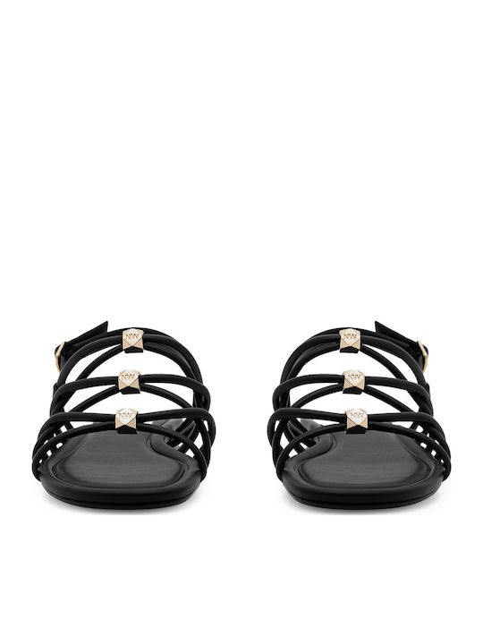 Women's Flat Sandals in Black Color