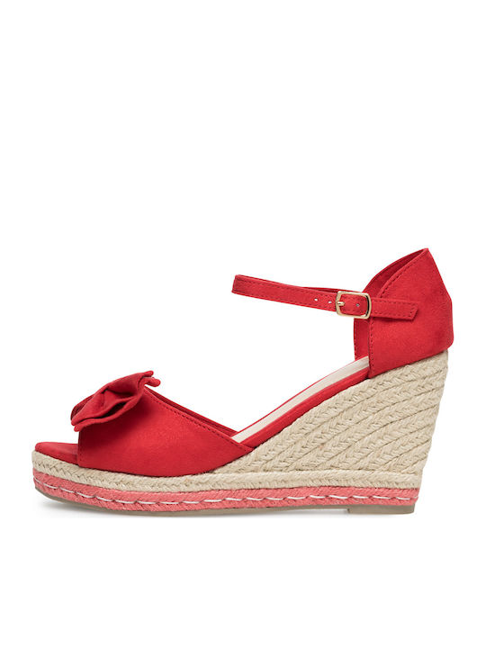 Platforme Dama De Vară Tip Espadrile Roșii