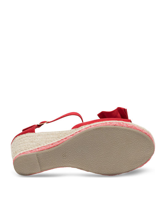 Platforme Dama De Vară Tip Espadrile Roșii