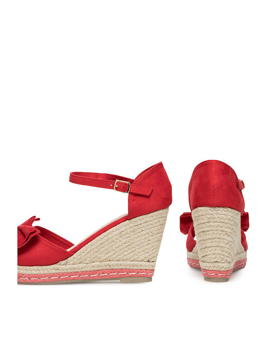 Platforme Dama De Vară Tip Espadrile Roșii