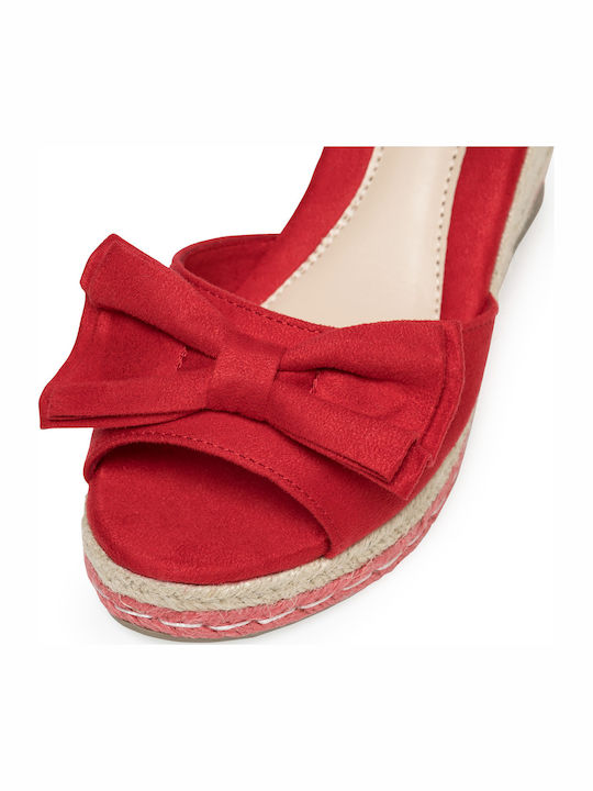 Platforme Dama De Vară Tip Espadrile Roșii