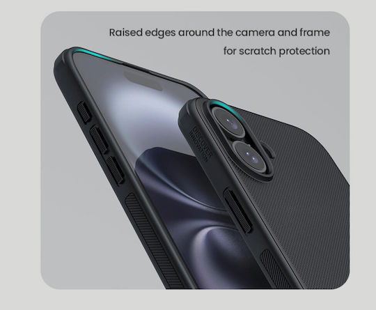 Nillkin Super Frosted Shield Pro Umschlag Rückseite Kunststoff / Silikon 0.5mm Wasserdicht Schwarz (iPhone 16 Plus)