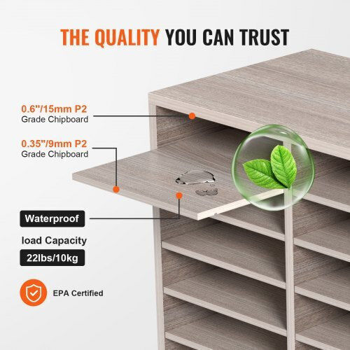 Vevor Wooden File Organizer 27 Slots Grey Wjzlfpjbhb27af8amv0