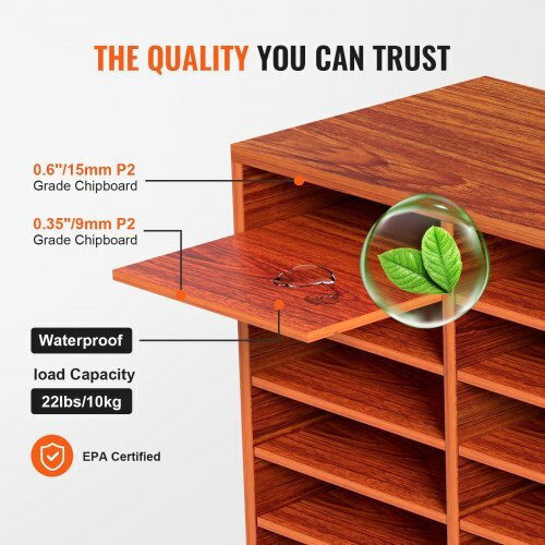 Vevor Wooden File Organizer 27 Slots Brown Wjzlfpjbhb277hqsgv0