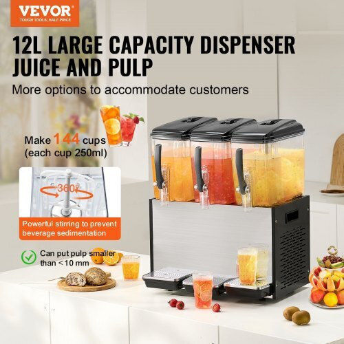 Vevor Троен Диспенсър Cold 3x12лт