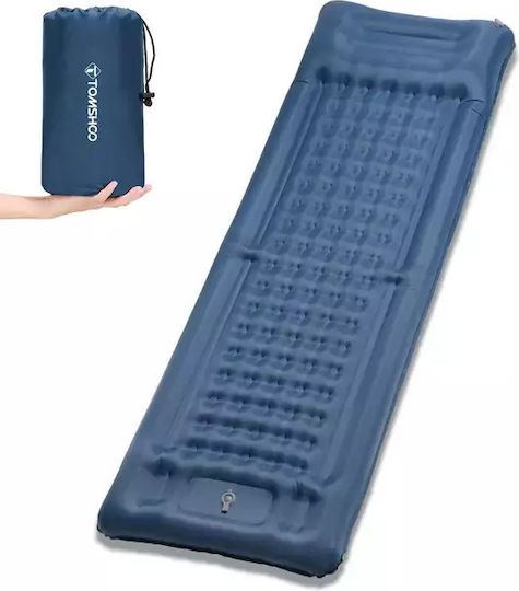 Self-Inflating Single Camping Sleeping Mat 195x72cm Thickness 10cm in Blue color