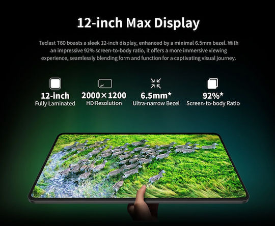 Teclast T60 4G 12" Tablet (8GB/256GB) Γκρι