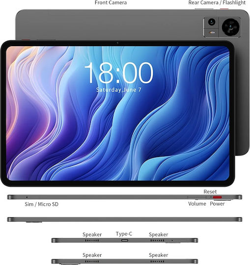 Teclast T60 4G 12" Tablet (8GB/256GB) Γκρι