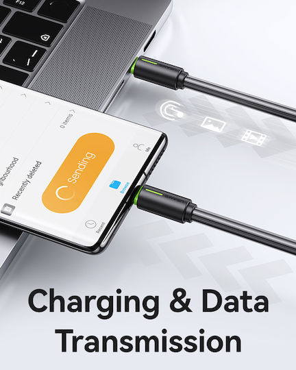 Usams Us-sj734 USB 2.0 Cable USB-C male - USB-C 60W PD Μαύρο 1m SJ734USB01