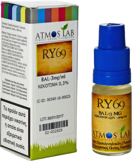 Atmoslab Ready-to-use E-Liquid Ry69 Balance with Sweet / Smoking Flavor 18mg 10ml