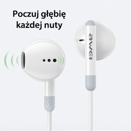 Awei PC-6T Earbuds Handsfree με Βύσμα USB-C Μαύρο