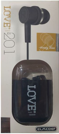 Love EV-201 In-ear Handsfree Ακουστικά με Βύσμα 3.5mm Μαύρο