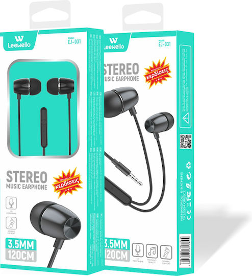 Leewello EJ-031 In-Ear Freihändig Kopfhörer mit Stecker USB-C Schwarz