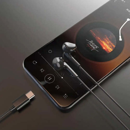 Dudao X3C In-ear Handsfree Ακουστικά με Βύσμα USB-C Μαύρο