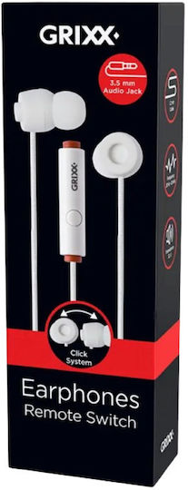 Grixx In-ear Handsfree με Βύσμα 3.5mm Λευκό