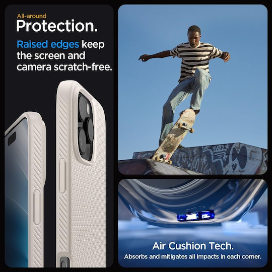 Spigen Liquid Air Umschlag Rückseite Silikon 0.3mm Natural Titanium (iPhone 17 Pro / iPhone 16 Pro)