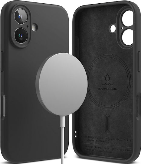 Ringke Magnetic Back Cover Silicon Negru (iPhone 16)