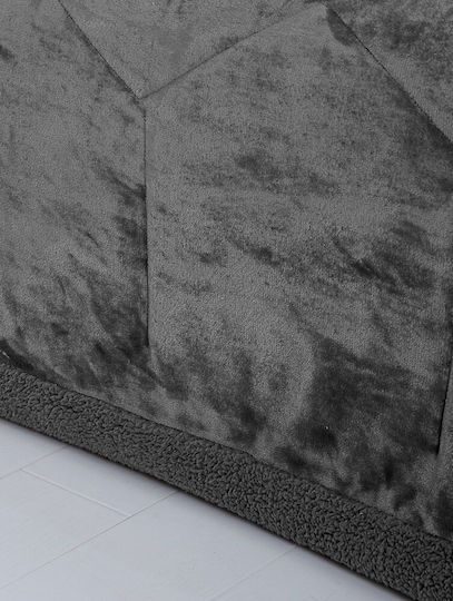 Guy Laroche Prisma Κουβέρτα Γούνινη Μονή 160x240εκ. Anthracite