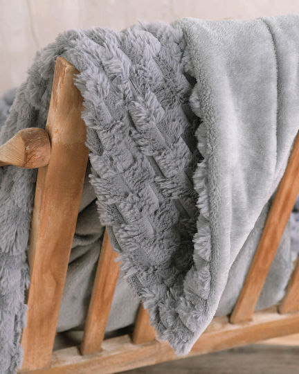 Rythmos Bella Furry Blanket Sofa 130x180cm Gray