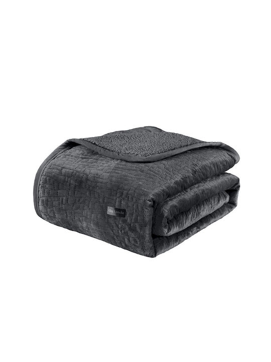 Guy Laroche Set Blanket Fleece Queen 220x240cm Bolzano Anthracite