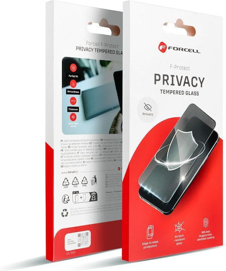 Forcell Privatsphäre Gehärtetes Glas Schwarz (iPhone 12 / 12 Pro)