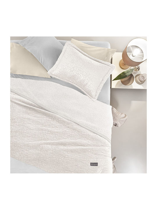 Guy Laroche Bolzano Set Blanket Sherpa Single 160x220cm Ivory