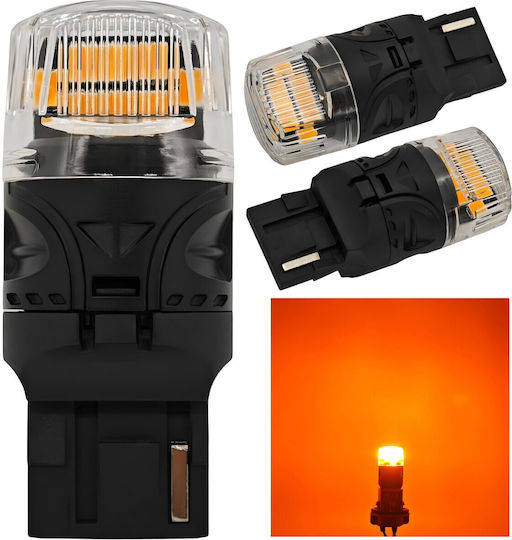 Bec LED W21w 7440 12v 1800lm Canbus Portocaliu