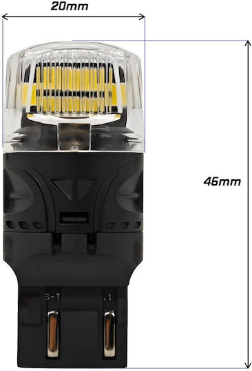 W21/5w Led Bulb 7443 12v Canbus 1800lm White