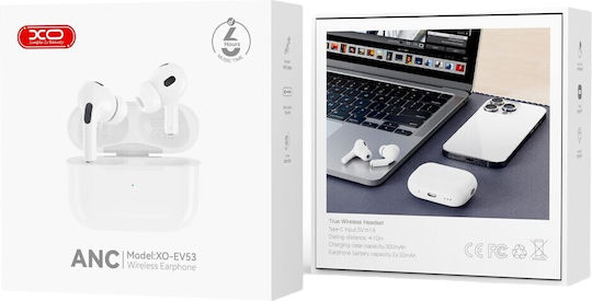 XO EV53 In-ear Bluetooth Handsfree Earphones with Sweat Resistance and Charging Case White