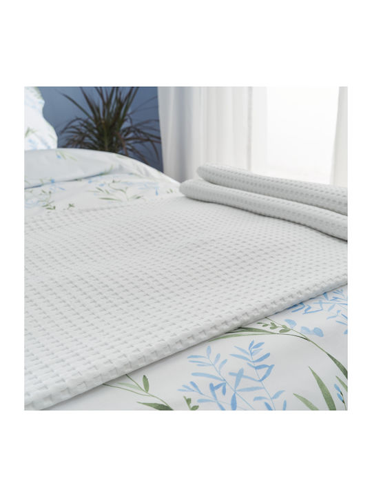 Charalambidis Textiles Κουβέρτα Πικέ Μονή 175x265εκ. Λευκή