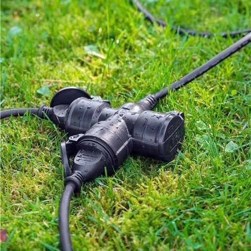 Goobay Waterproof Extension Cable Cord 3 x 1.5mm²/10m Black