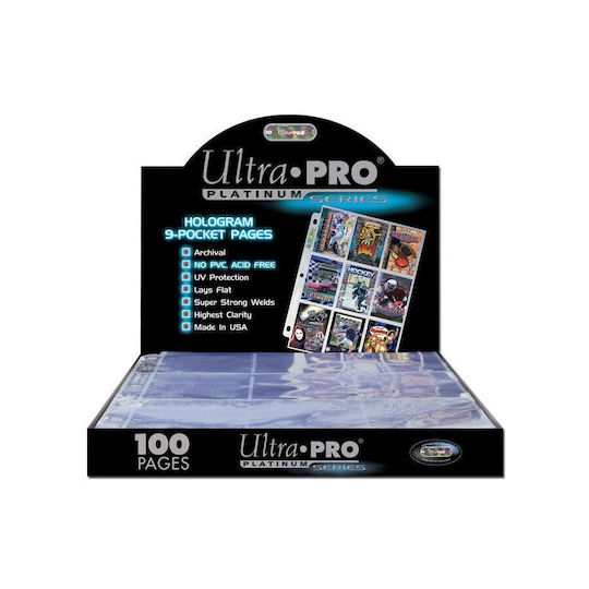 Ultra Pro 9-Pocket Page Platinum Yu-Gi-Oh Card Pages 9-Pocket Japanese Size 100τμχ Clear 83423