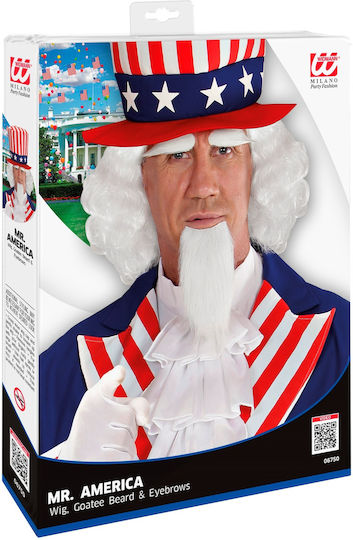 America Karnevalsperücke Lockig Weiß