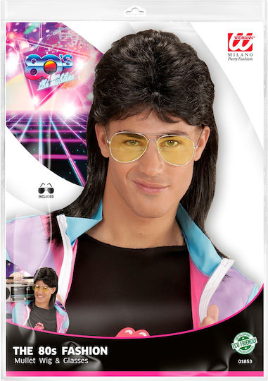 80s Karnevalsperücke Gerade Brünett