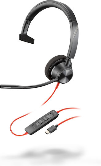 Poly Blackwire 3310 On Ear Multimedia Ακουστικά με μικρόφωνο και σύνδεση USB-A / USB-C