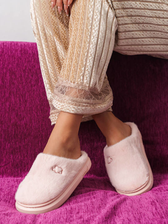 Pink Soft Home Slippers Embroidered Cloud