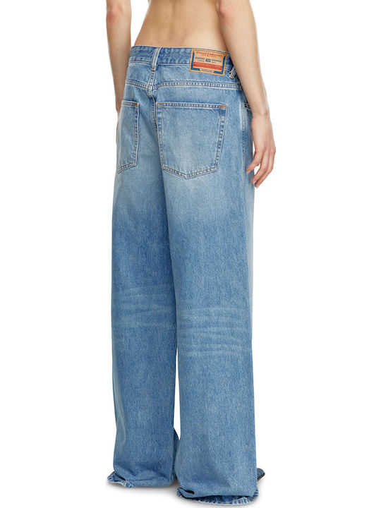 Low Waist Women's Jean Pants In Loose Fit Blue
