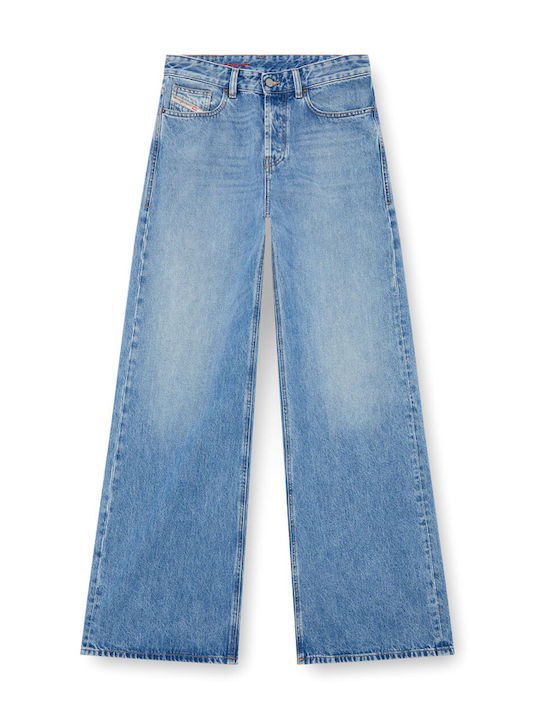 Low Waist Women's Jean Pants In Loose Fit Blue