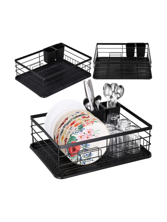 Inox Geschirrabtropfer Schwarz 42x32x15cm