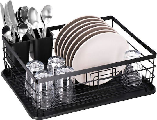 Inox Geschirrabtropfer Schwarz 42x32x15cm