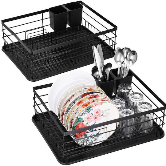 Inox Geschirrabtropfer Schwarz 42x32x15cm
