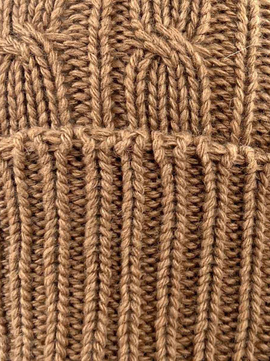 Beanie Unisex Beanie Gestrickt in Beige Farbe