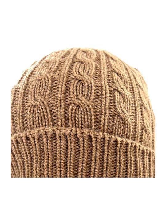 Beanie Unisex Beanie Gestrickt in Beige Farbe